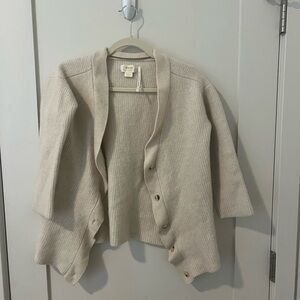 Maeve (Anthropologie) Cream Button-Up Cardigan cashmere